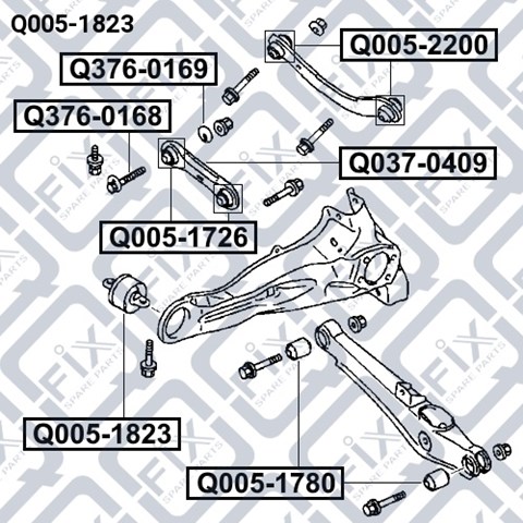 Сайлентблок заднього поздовжнього важеля, передній Q0051823 Q-FIX