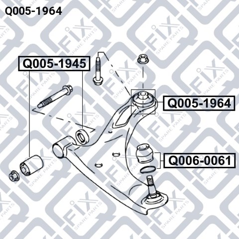 Сайлентблок переднього важеля (задній) Q005-1964
