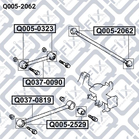 Сайлентблок тяги поперечної, задньої підвіски Q0052062 Q-FIX
