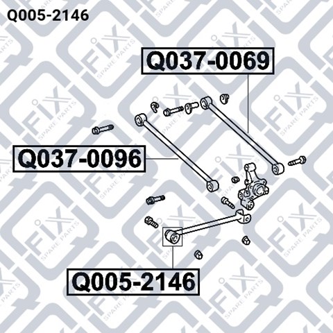 Сайлентблок задньої поздовжньої тяги Q0052146 Q-FIX