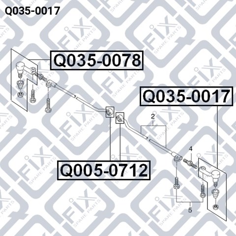Наконечник рульової тяги, зовнішній Q0350017 Q-FIX