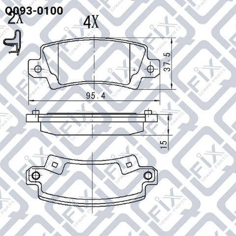 Задні гальмівні колодки Q0930100 Q-FIX
