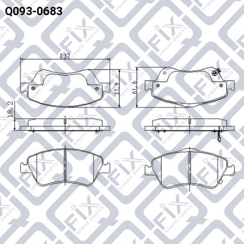 Передні гальмівні колодки Q0930683 Q-FIX
