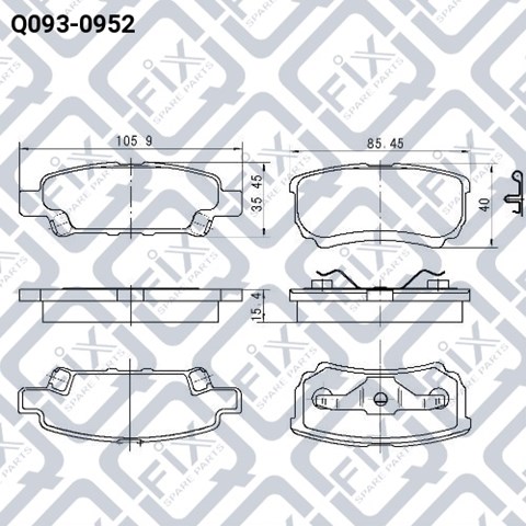 Задні гальмівні колодки Q0930952 Q-FIX