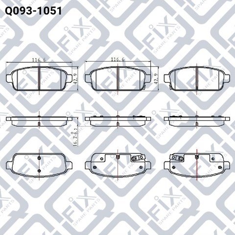 Колодки гальмівні задні, дискові Q0931051 Q-FIX