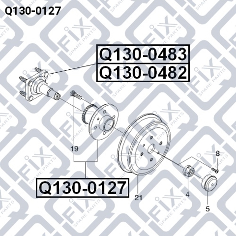 Маточина задня Q1300127 Q-FIX