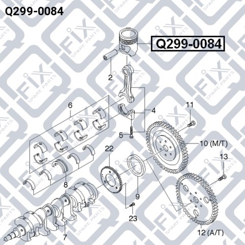 Поршень двигателя (шт) std Q299-0084