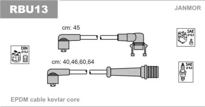 Комплект проводів запалення RBU13