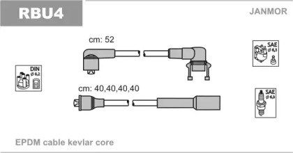 Комплект проводів запалення RBU4