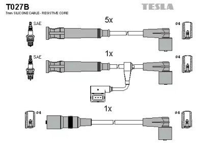 Комплект кабелів високовольтних T027B