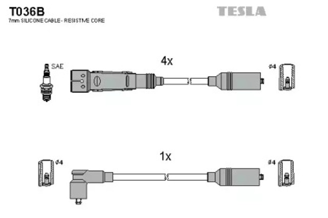 Дріт високовольтний T036B TESLA