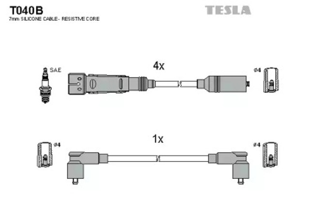 Провід високовольтні, комплект T040B TESLA