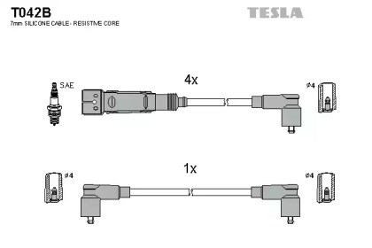 Комплект кабелів високовольтних T042B