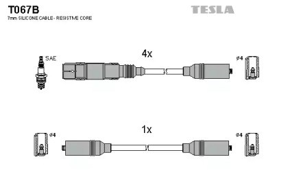 Дріт високовольтний T067B TESLA