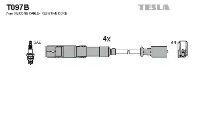 Провід високовольтні, комплект T097B TESLA