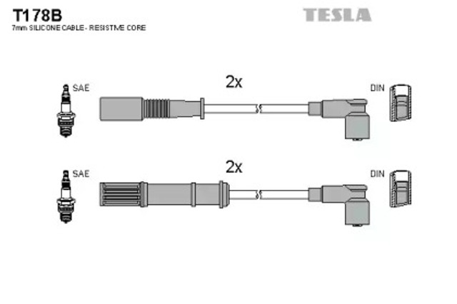 Дріт високовольтні, комплект T178B TESLA