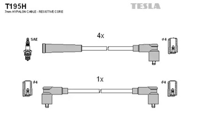Провід високовольтні, комплект T195H TESLA