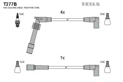 Дріт високовольтні, комплект T277B TESLA