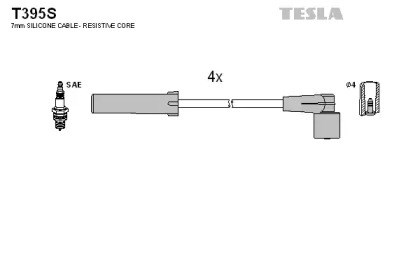 Дріт високовольтні, комплект T395S TESLA