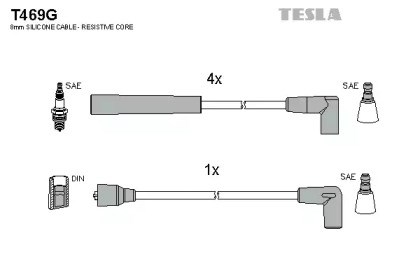 Дроти запалювання T469G TESLA