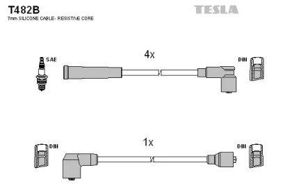 Провід високовольтні, комплект T482B TESLA