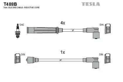 Дріт високовольтний T488B TESLA
