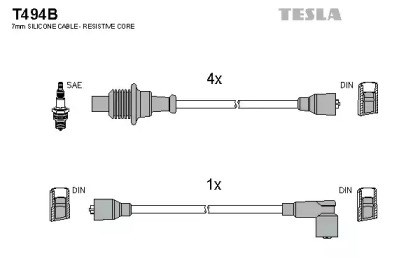Проводи високовольтні T494B TESLA