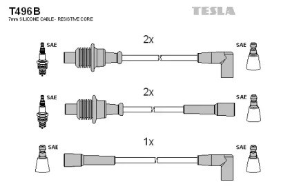 Провід високовольтні, комплект T496B TESLA