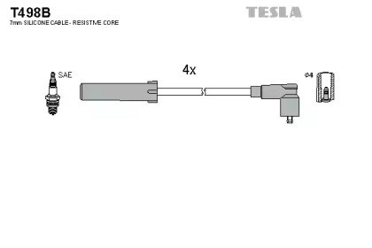 Комплект кабелів високовольтних T498B