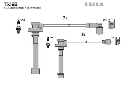 Проводи високовольтні T536B TESLA