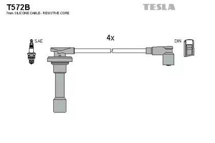 Проводи високовольтні T572B TESLA