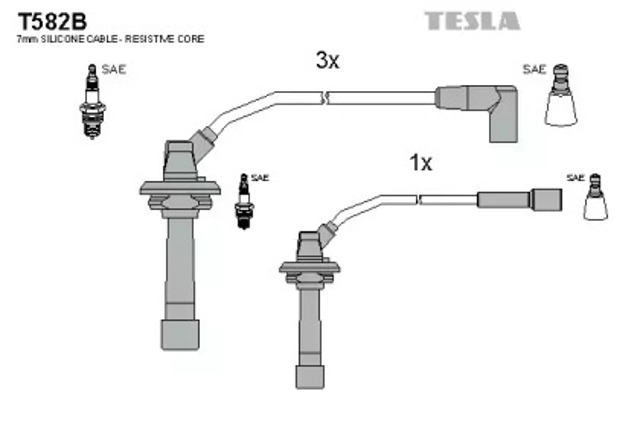 Дроти запалювання T582B TESLA