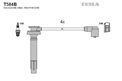 Провід високовольтні, комплект T584B TESLA