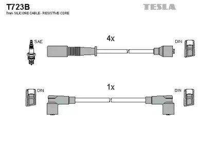 Проводи високовольтні T723B TESLA