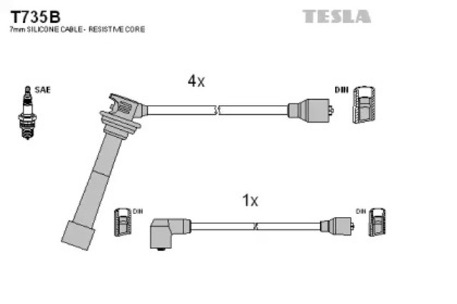 Дріт високовольтний T735B TESLA