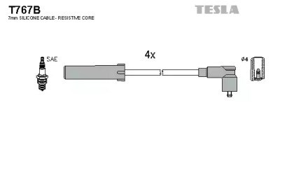 Комплект проводів запалення T767B