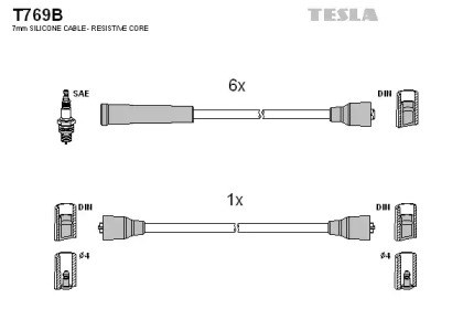 Провід високовольтні, комплект T769B TESLA