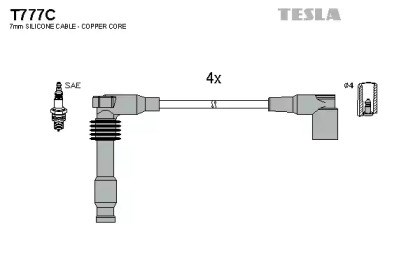 Комплект ізольованих проводів для свічок запалення T777C
