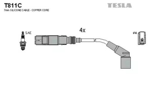 Проводи високовольтні T811C TESLA