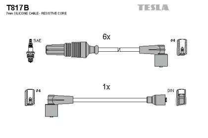 Дріт високовольтний T817B TESLA