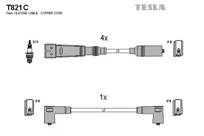 Дріт високовольтний T821C TESLA