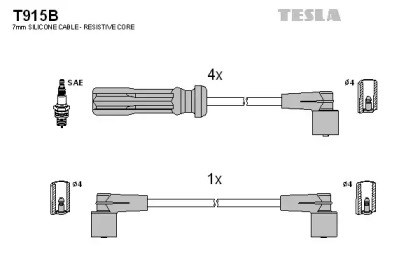 Проводи високовольтні T915B TESLA