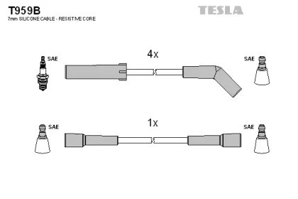 Проводи високовольтні T959B TESLA