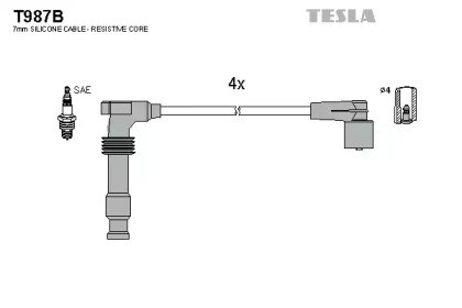 Дроти запалювання T987B TESLA
