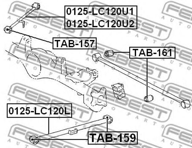 Сайлентблок заднього поперечного важеля TAB161 FEBEST