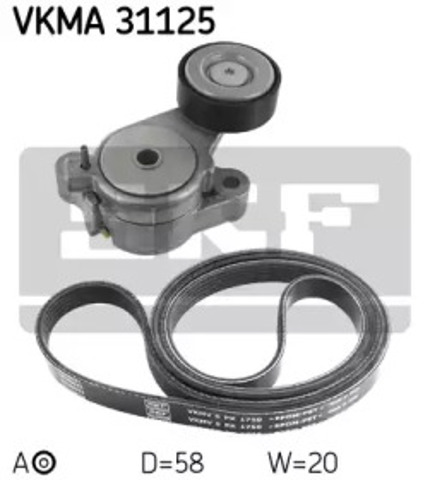 Ремінь приводний, агрегатів, комплект VKMA31125 SKF