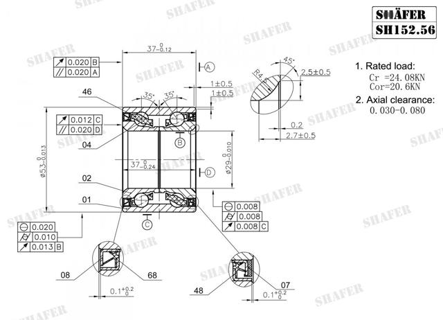 Підшипник ступиці задньої SH15256 SHAFER