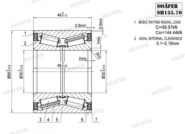 Підшипник маточини задньої SH15570 SHAFER
