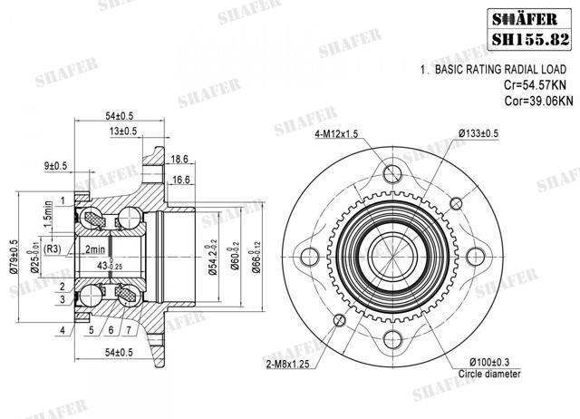 Підшипник ступиці колеса SH15582 SHAFER