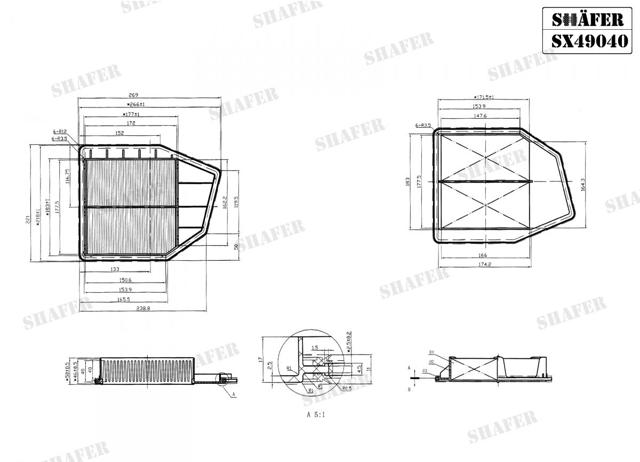 Фільтр повітряний SX49040 SHAFER